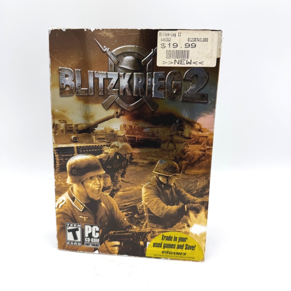 CDV Blitzkrieg 2 PC Game PC CD-ROM Brown WWII Real-Time Strategy Big Box 4-Disc